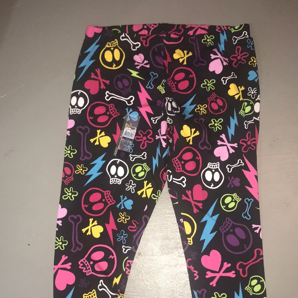 NWT Neon Skulls n Bones Leggings/XL